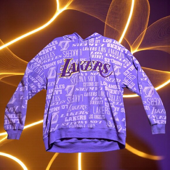 Lakers All Over Print Purple Pullover Hoodie Nba Official Licensed - Picture 1 of 7